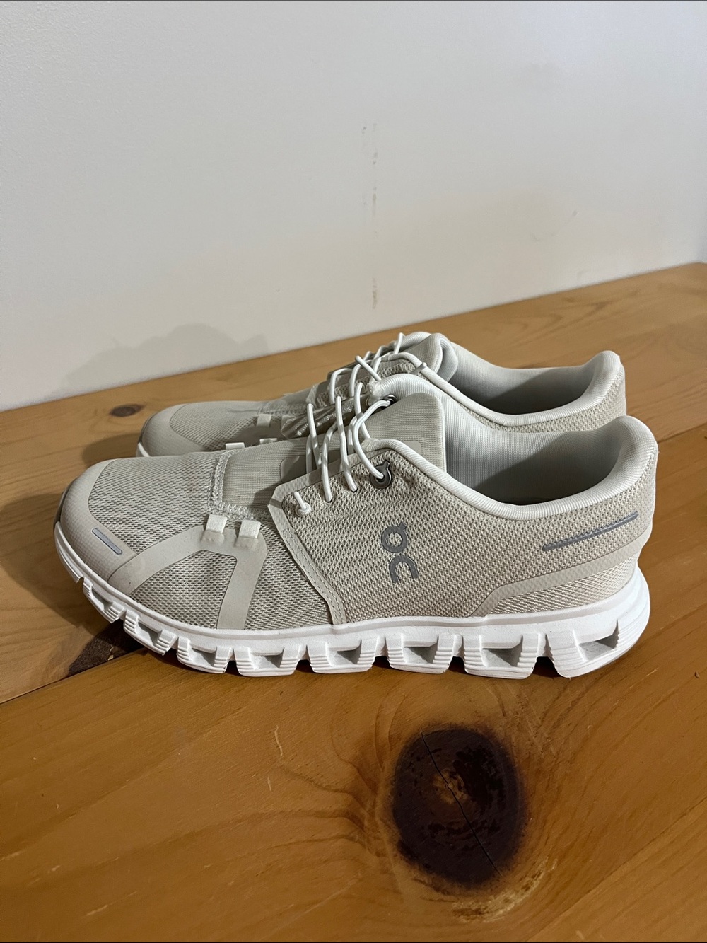 On Running Women’s Athletic Sneakers in Light Beige and White - Picture 3 of 6